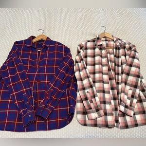 Two Flannel Uniqlo Long Sleeve shirts - Size small